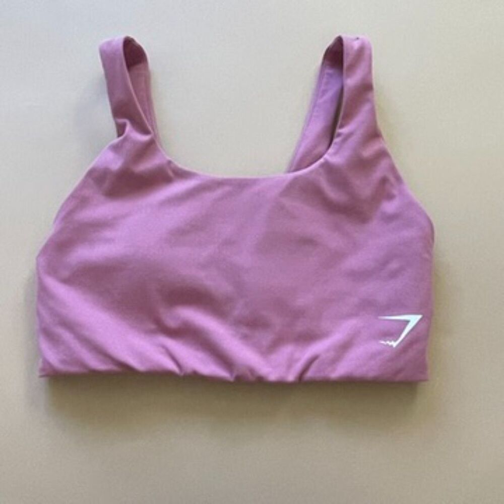 Gymshark Mauve Pink Sports Bra Size Small S Scoop Neck Workout Activewear